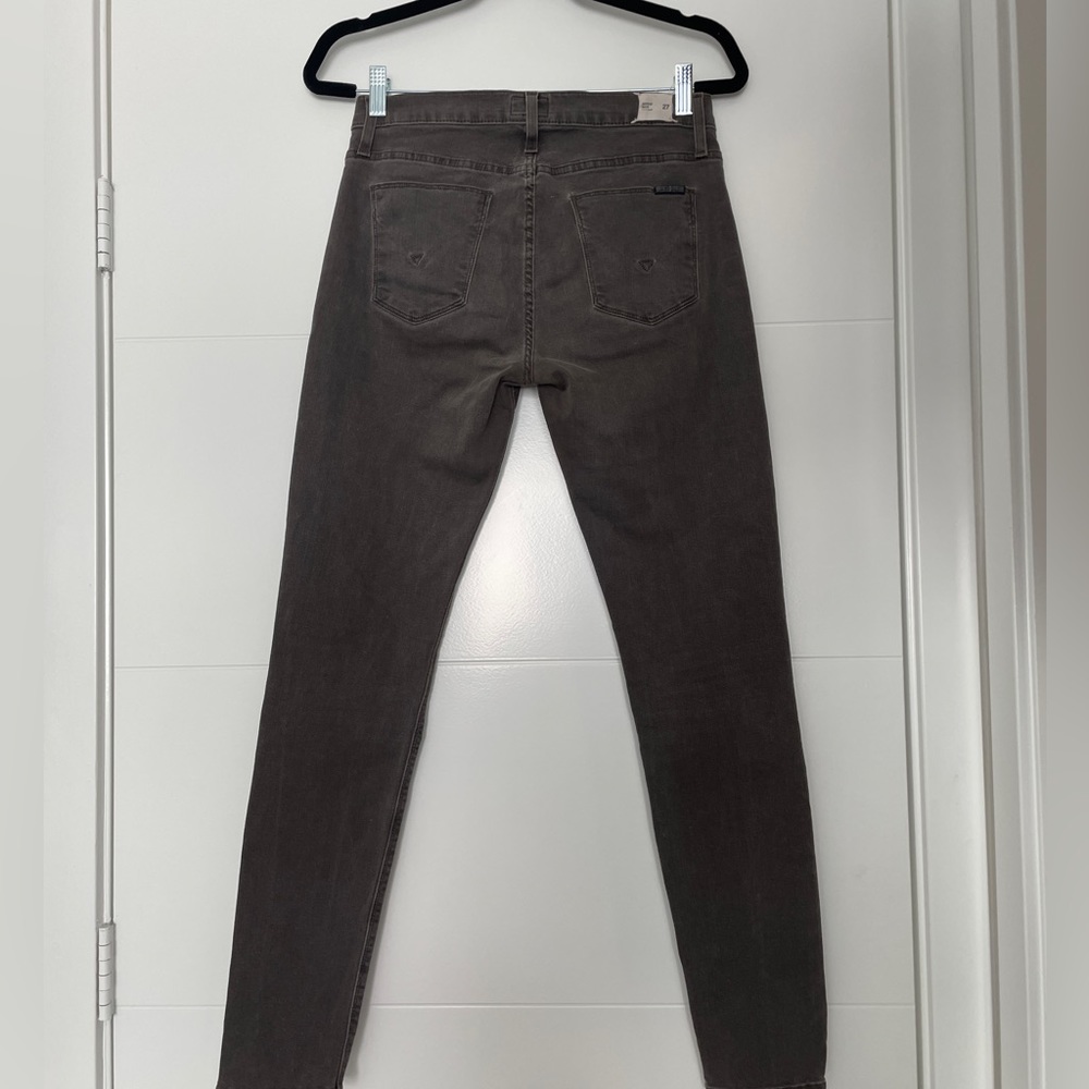 Hudson Jeans Nico Mid Rise Skinny Jeans Charcoal Black Stretch | Size 27 - Picture 11 of 14
